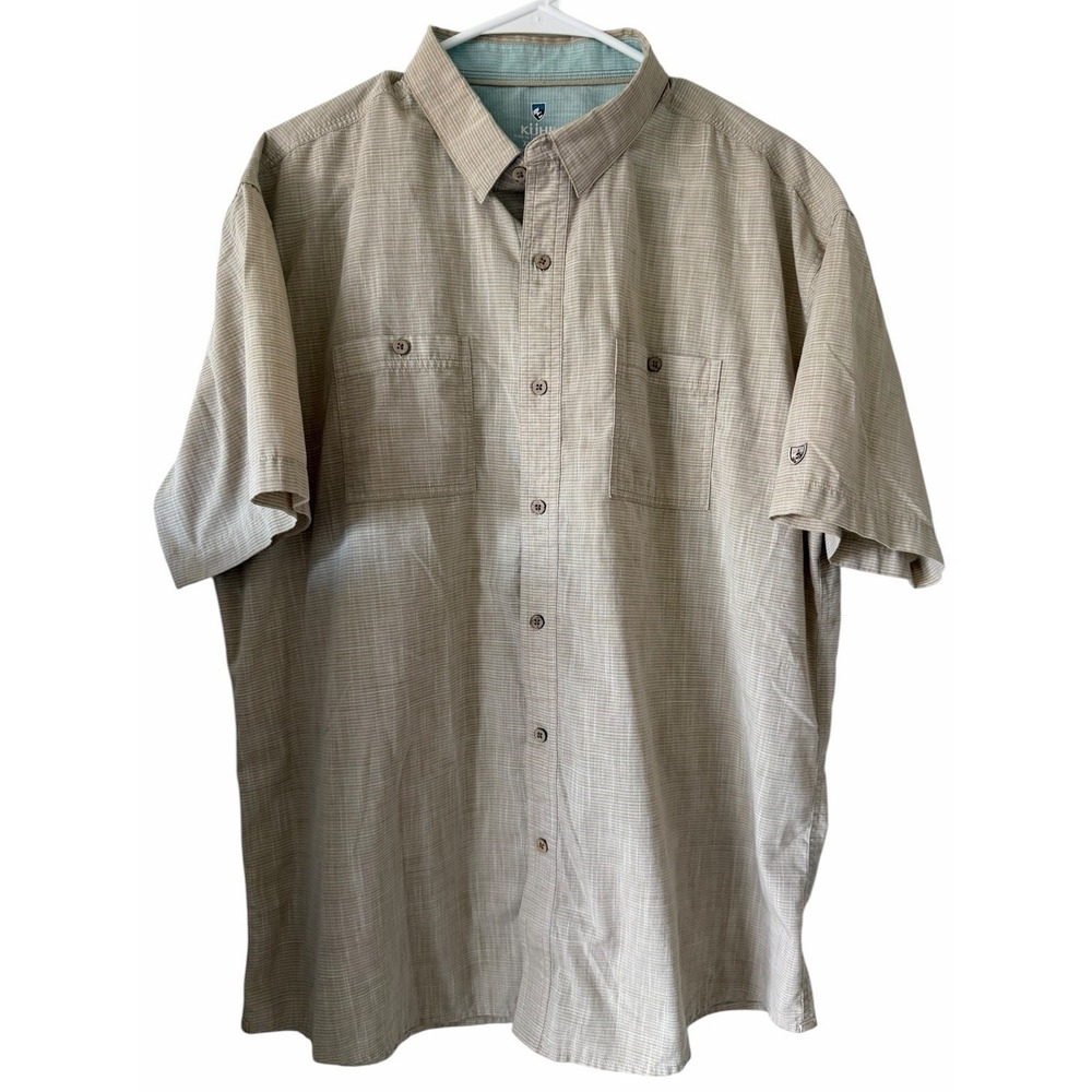 Kuhl Karib Short Sleeve Shirt Feather Heather Men's Size XXL